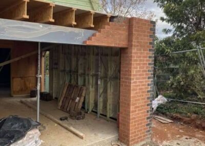 Brick garage construction built to match existing home