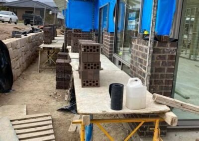 Durable concrete block construction for commercial developments