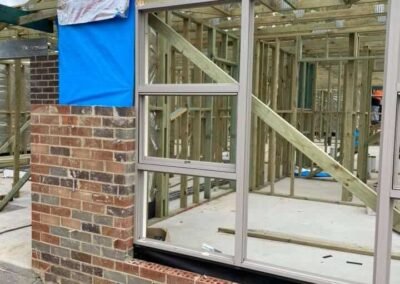 Outdoor brick construction for residential landscaping